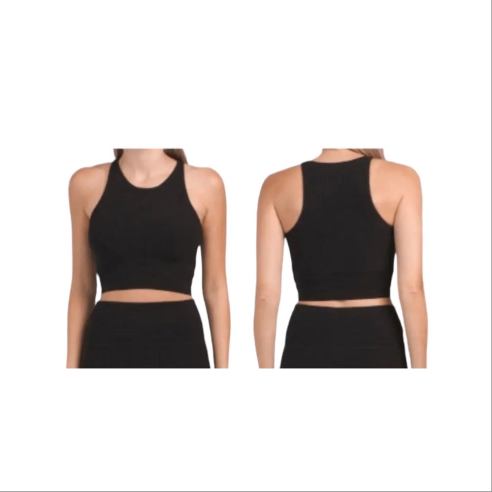 HOUSE OF HARLOW 1960 Ribbed Bodycon Tank Top LARGE Black from Anthropologie